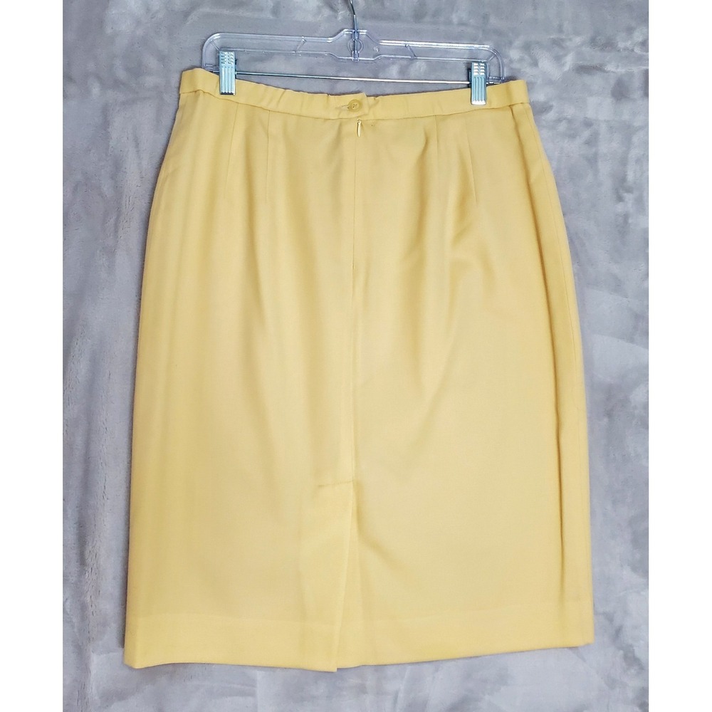Pendleton Skirt & Blazer Set Women's Size 16 Petite 100% Virgin Wool Yellow EUC - Picture 14 of 15